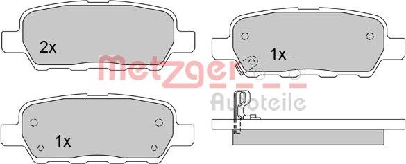 Metzger 1170079 - Stabdžių trinkelių rinkinys, diskinis stabdys autoreka.lt