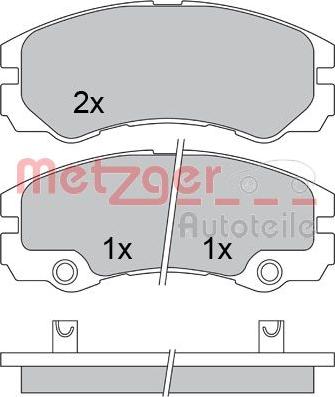 Metzger 1170363 - Stabdžių trinkelių rinkinys, diskinis stabdys autoreka.lt