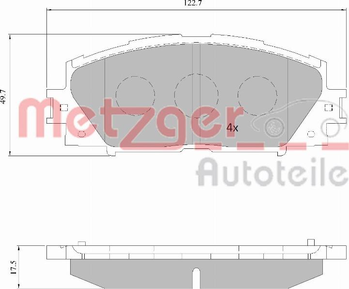 Metzger 1170772 - Stabdžių trinkelių rinkinys, diskinis stabdys autoreka.lt