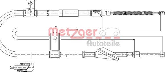 Metzger 17.2514 - Trosas, stovėjimo stabdys autoreka.lt