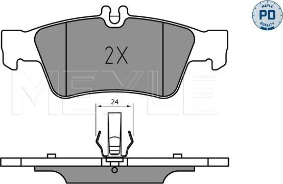 Meyle 025 233 3516/PD - Stabdžių trinkelių rinkinys, diskinis stabdys autoreka.lt