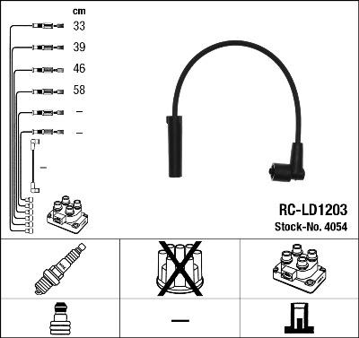 NGK 4054 - Uždegimo laido komplektas autoreka.lt