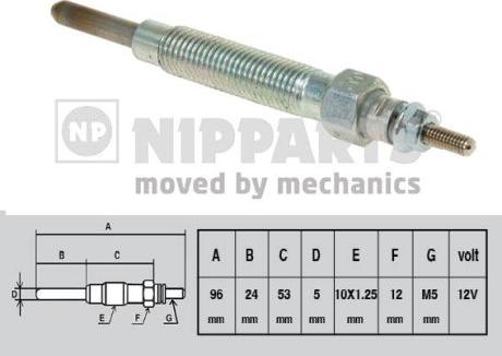 Nipparts J5710300 - Kaitinimo žvakė autoreka.lt