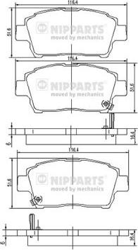 Nipparts J3602088 - Stabdžių trinkelių rinkinys, diskinis stabdys autoreka.lt