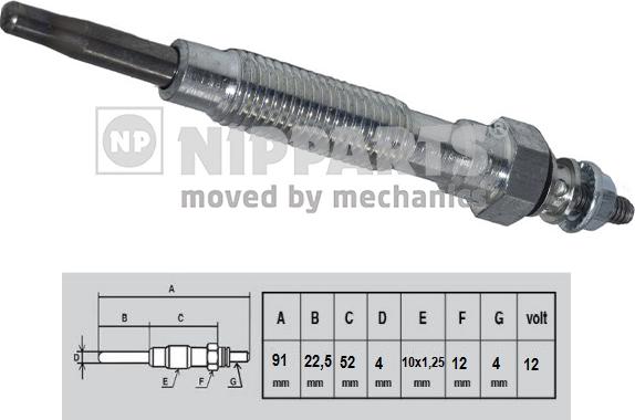 Nipparts N5710509 - Kaitinimo žvakė autoreka.lt