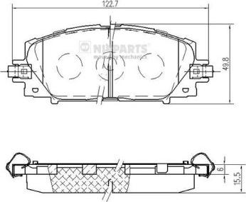 Nipparts N3602148 - Stabdžių trinkelių rinkinys, diskinis stabdys autoreka.lt