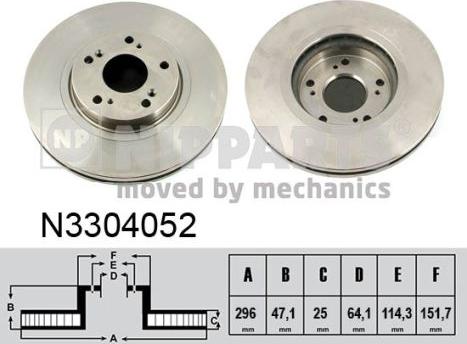 Nipparts N3304052 - Stabdžių diskas autoreka.lt