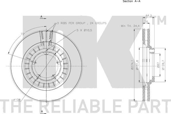 NK 313435 - Stabdžių diskas autoreka.lt