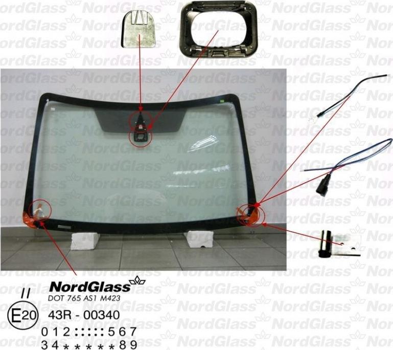 NordGlass 4046178 - Priekinis stiklas autoreka.lt