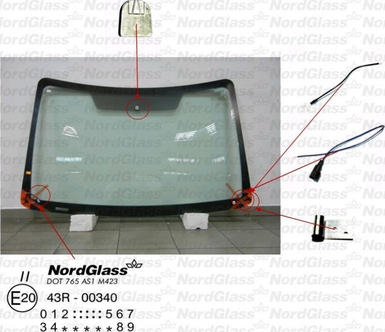 NordGlass 4043811 - Priekinis stiklas autoreka.lt