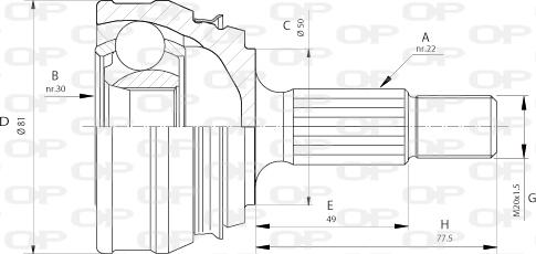 Open Parts CVJ5005.10 - Jungčių komplektas, kardaninis velenas autoreka.lt