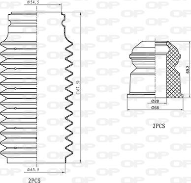 Open Parts DCK5039.04 - Apsauginio dangtelio komplektas, amortizatorius autoreka.lt