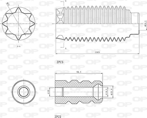 Open Parts DCK5024.04 - Apsauginio dangtelio komplektas, amortizatorius autoreka.lt