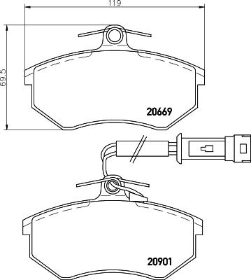 Maff D8038 - Stabdžių trinkelių rinkinys, diskinis stabdys autoreka.lt