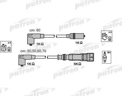 Patron PSCI1013 - Uždegimo laido komplektas autoreka.lt