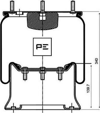 PE Automotive 084.040-71A - Dėklas, pneumatinė pakaba autoreka.lt
