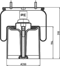 PE Automotive 084.083-73A - Dėklas, pneumatinė pakaba autoreka.lt