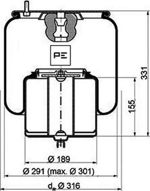 PE Automotive 084.109-71A - Dėklas, pneumatinė pakaba autoreka.lt