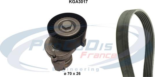 Procodis France KGA3017 - V formos rumbuotas diržas, komplektas autoreka.lt