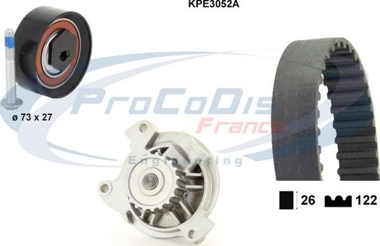 Procodis France KPE3052A - Vandens siurblio ir paskirstymo diržo komplektas autoreka.lt