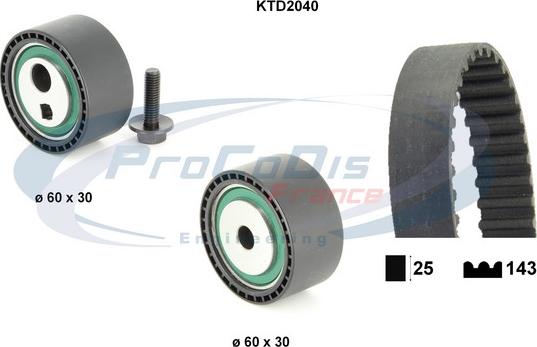 Procodis France KTD2040 - Paskirstymo diržo komplektas autoreka.lt