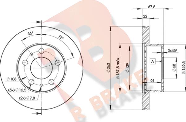 R Brake 78RBD29131 - Stabdžių diskas autoreka.lt