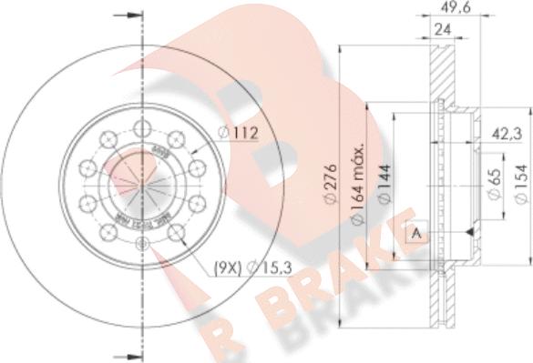 R Brake 78RBD26095 - Stabdžių diskas autoreka.lt