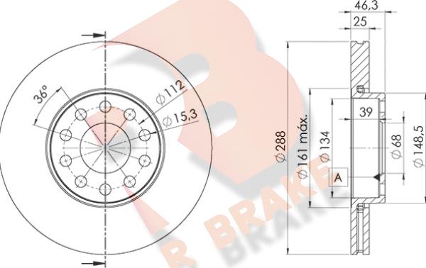 R Brake 78RBD21068 - Stabdžių diskas autoreka.lt