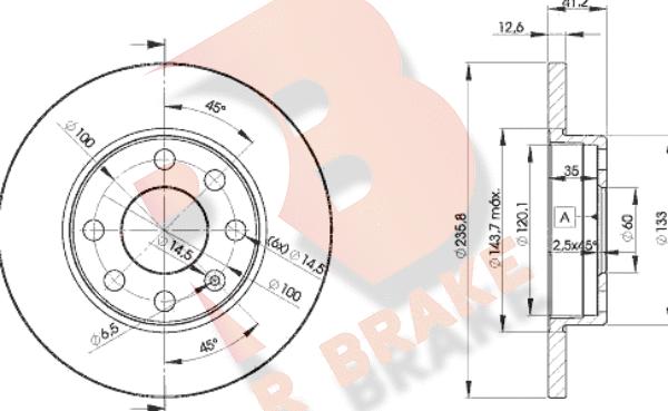 R Brake 78RBD21240 - Stabdžių diskas autoreka.lt