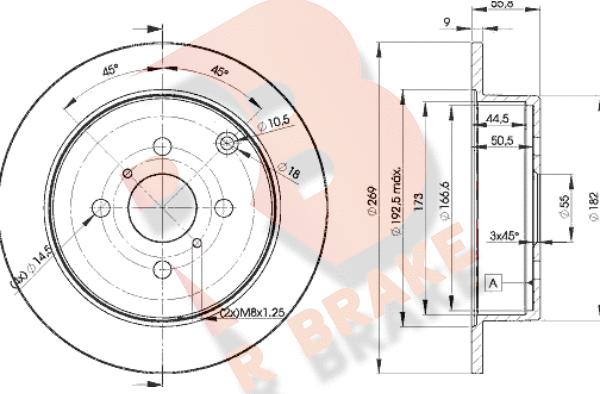 R Brake 78RBD21221 - Stabdžių diskas autoreka.lt