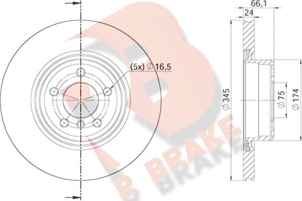 R Brake 78RBD23571 - Stabdžių diskas autoreka.lt