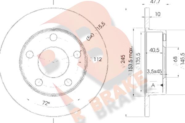 R Brake 78RBD22746 - Stabdžių diskas autoreka.lt