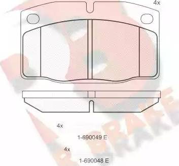 R Brake RB0454-073 - Stabdžių trinkelių rinkinys, diskinis stabdys autoreka.lt