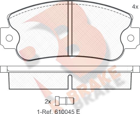 R Brake RB0418 - Stabdžių trinkelių rinkinys, diskinis stabdys autoreka.lt