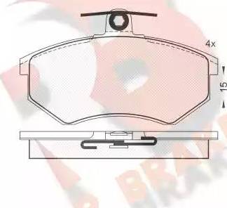 R Brake RB0809 - Stabdžių trinkelių rinkinys, diskinis stabdys autoreka.lt