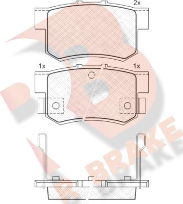 R Brake RB0798 - Stabdžių trinkelių rinkinys, diskinis stabdys autoreka.lt