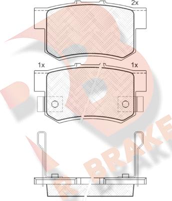 R Brake RB1187 - Stabdžių trinkelių rinkinys, diskinis stabdys autoreka.lt