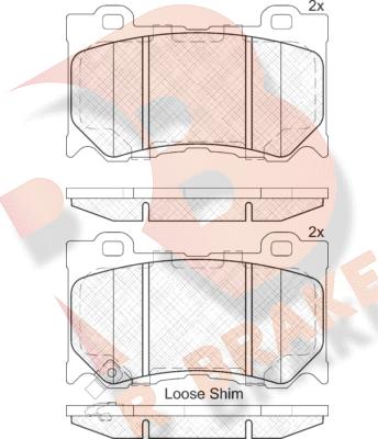 R Brake RB2089 - Stabdžių trinkelių rinkinys, diskinis stabdys autoreka.lt