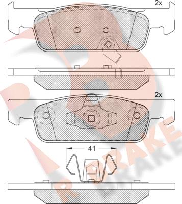 R Brake RB2115-208 - Stabdžių trinkelių rinkinys, diskinis stabdys autoreka.lt