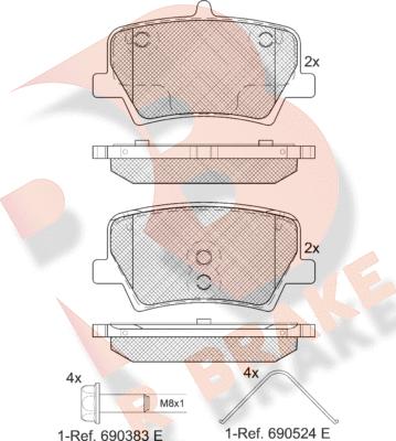 R Brake RB2346 - Stabdžių trinkelių rinkinys, diskinis stabdys autoreka.lt