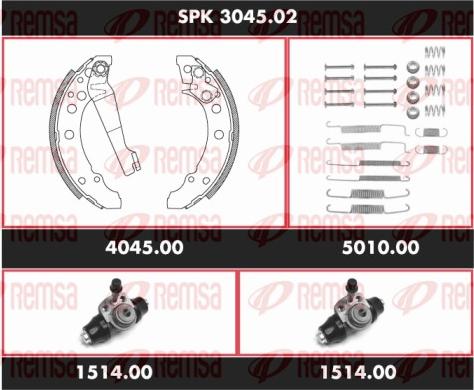 Remsa SPK 3045.02 - Stabdžių trinkelių komplektas autoreka.lt