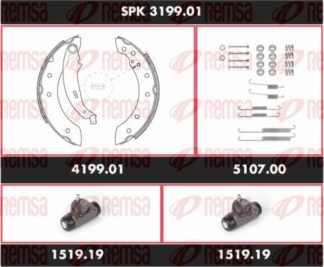 Remsa SPK 3199.01 - Stabdžių trinkelių komplektas autoreka.lt