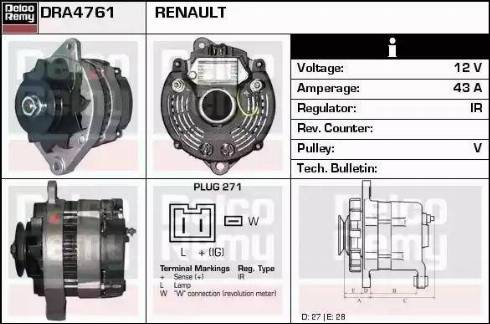 Remy DRA4761 - Kintamosios srovės generatorius autoreka.lt