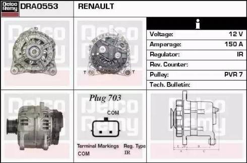 Remy DRA0553 - Kintamosios srovės generatorius autoreka.lt