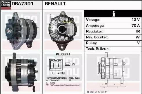 Remy DRA7301 - Kintamosios srovės generatorius autoreka.lt