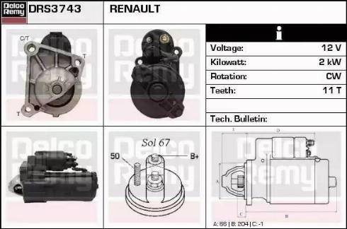 Remy DRS3743 - Starteris autoreka.lt