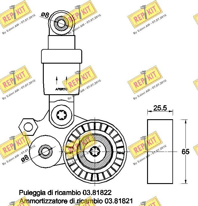 REPKIT RKT3536 - Diržo įtempiklis, V formos rumbuotas diržas autoreka.lt