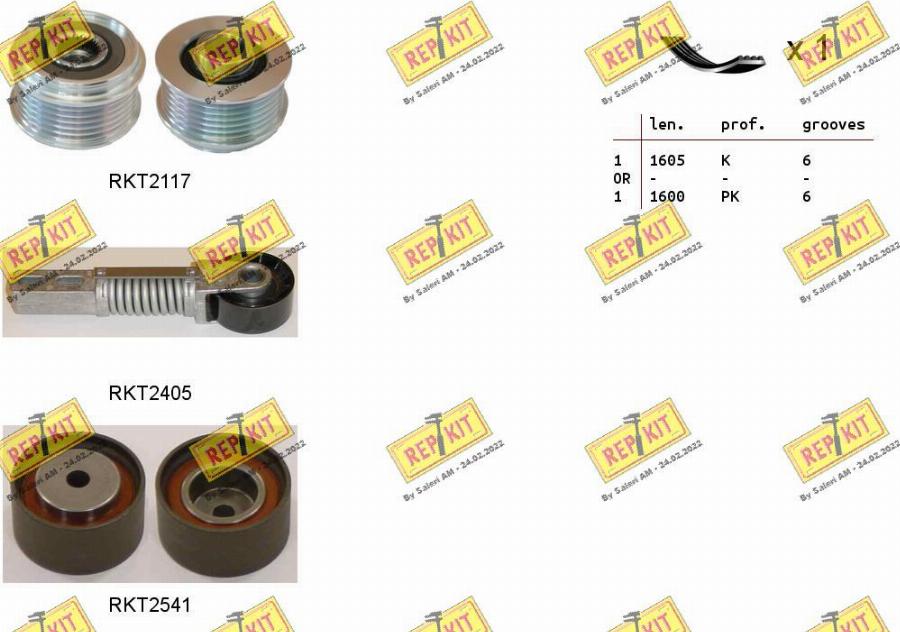 REPKIT RKTA0107 - V formos rumbuotas diržas, komplektas autoreka.lt