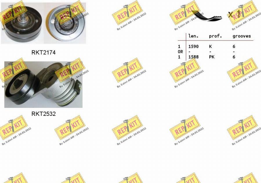 REPKIT RKTA0114 - V formos rumbuotas diržas, komplektas autoreka.lt