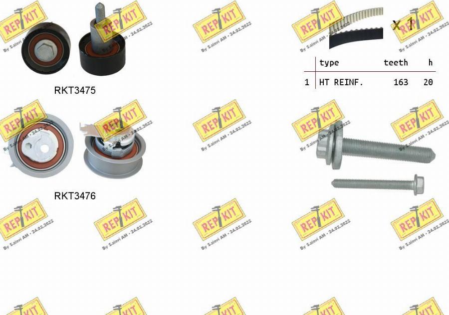 REPKIT RKTK1174 - Paskirstymo diržo komplektas autoreka.lt